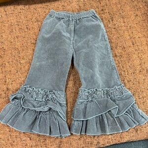 2T Gray Corduroy Ruffled Bell Bottoms By Wenn